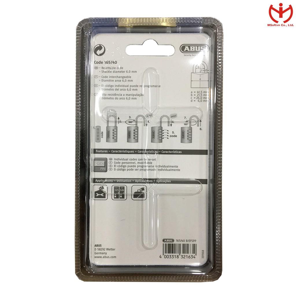 Ổ khóa số ABUS 165/40 thân đồng rộng 40mm mật mã 4 số - MSOFT