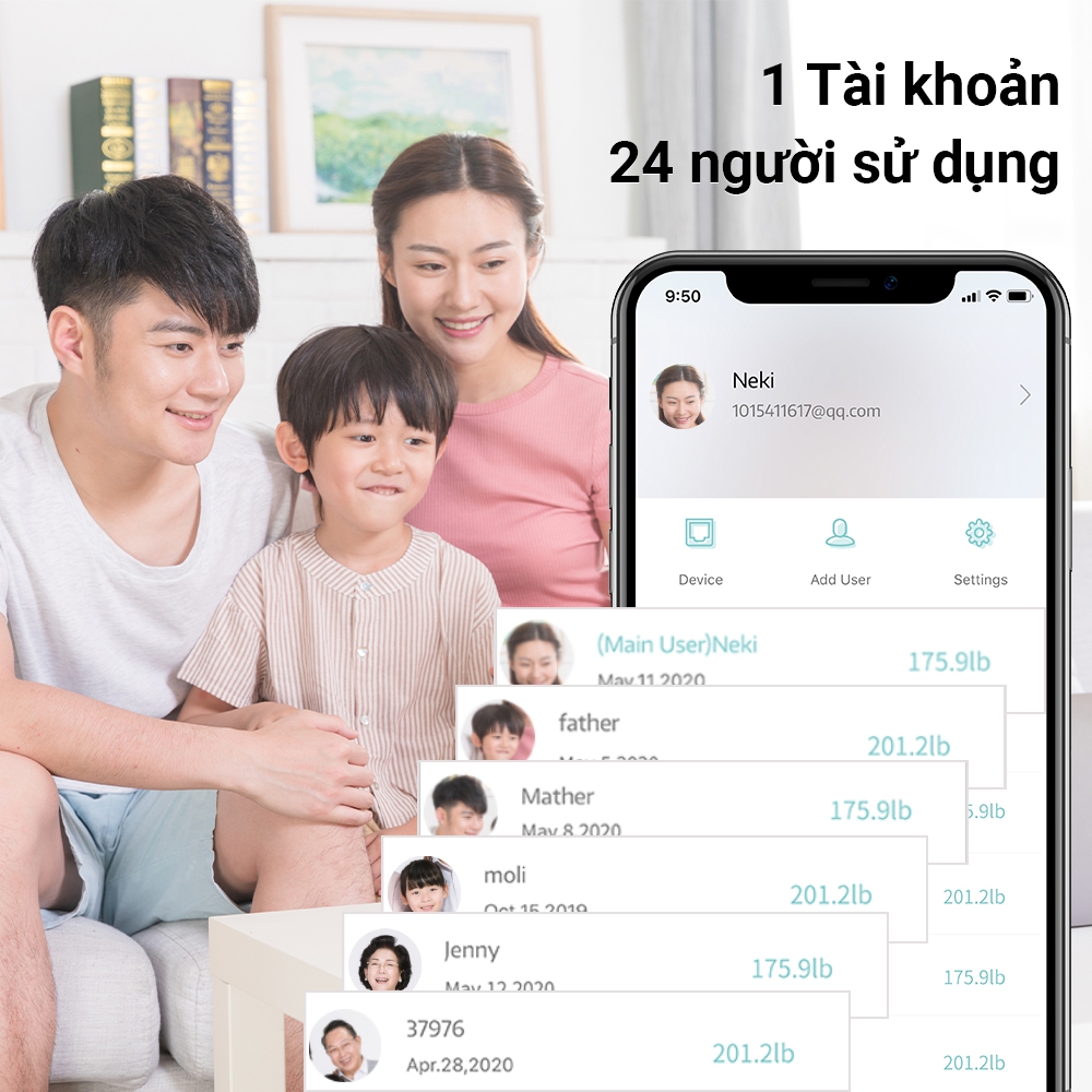 Cân Điện Tử Thông Minh Cao Cấp Kiểm Tra Toàn Diện 13 Chỉ Số Cơ Thể Cao Cấp Tích Hợp App Kết Nối Bluetooth Sailaza SA-1212 - Hàng Chính Hãng