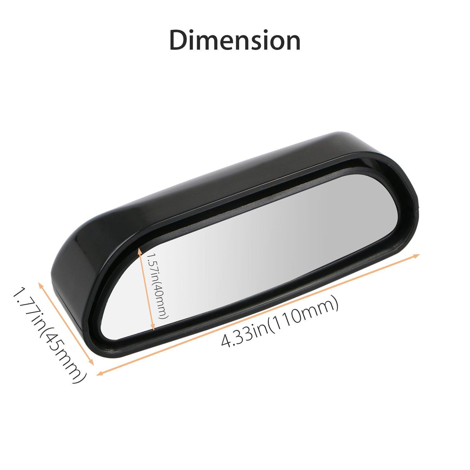 Gương góc chết, 2 gói ở bên phải + bên trái 360 độ có thể điều chỉnh góc rộng gương bên cạnh phổ quát điểm nhìn thấy