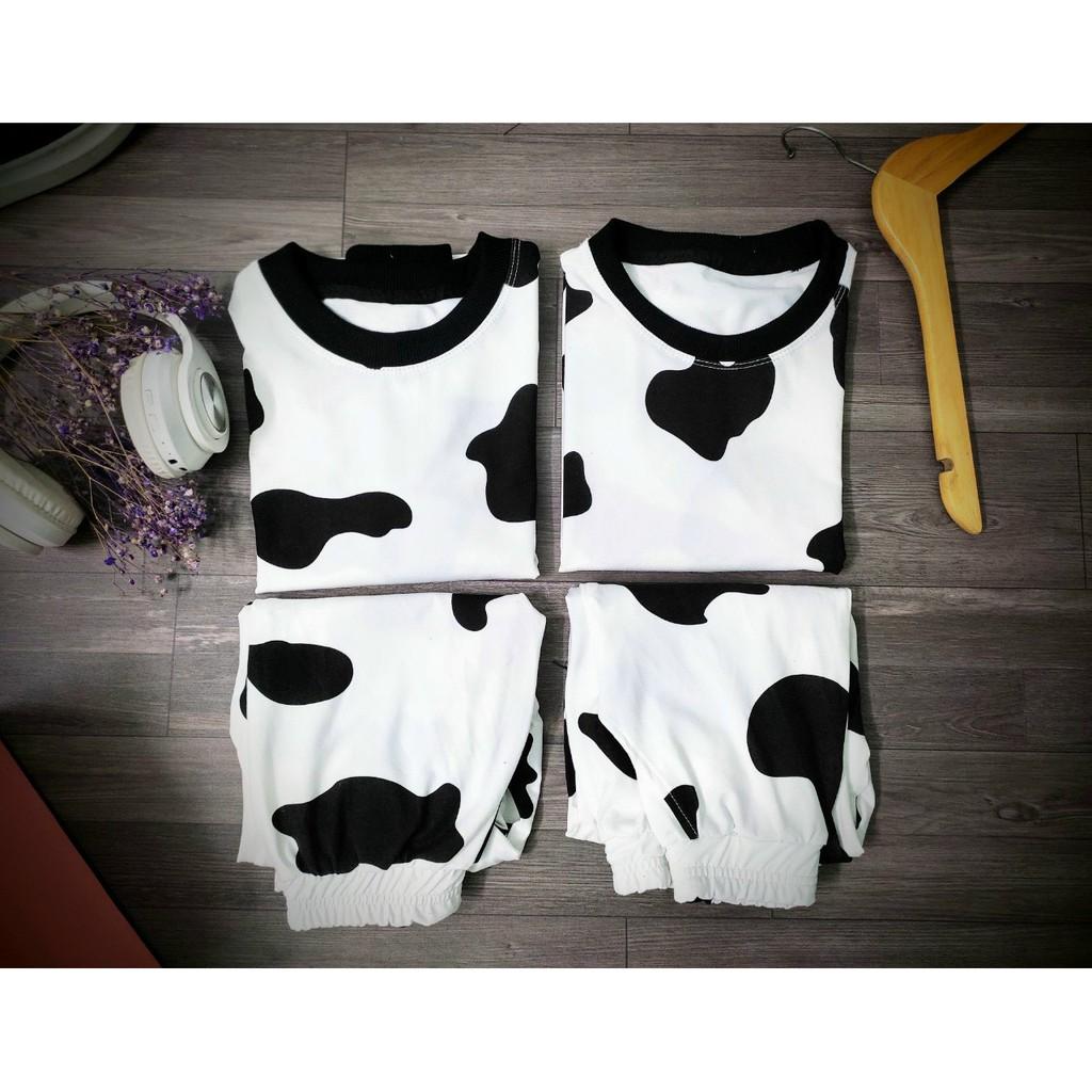 Set Bộ họa tiết bò sữa dễ thương cho bé