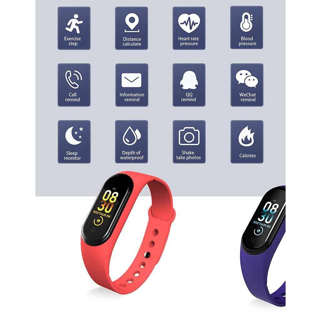 M4 Bluetooth Smart Watch Heart Rate & Blood Pressure Monitor Tracker pink
