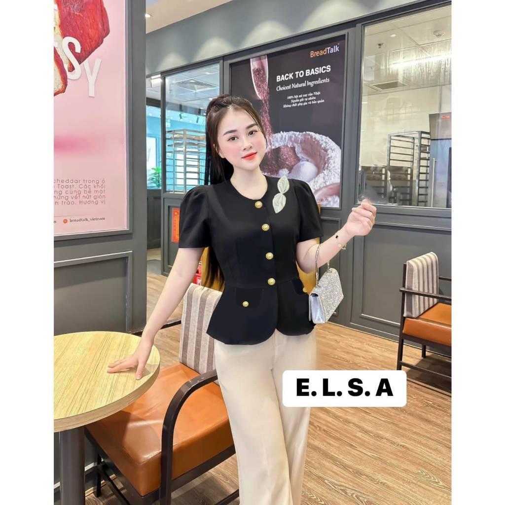 Áo sơ mi kiểu nữ peplum NƠ VAI phối nắp túi và chun lưng giấu bụng hiệu quả