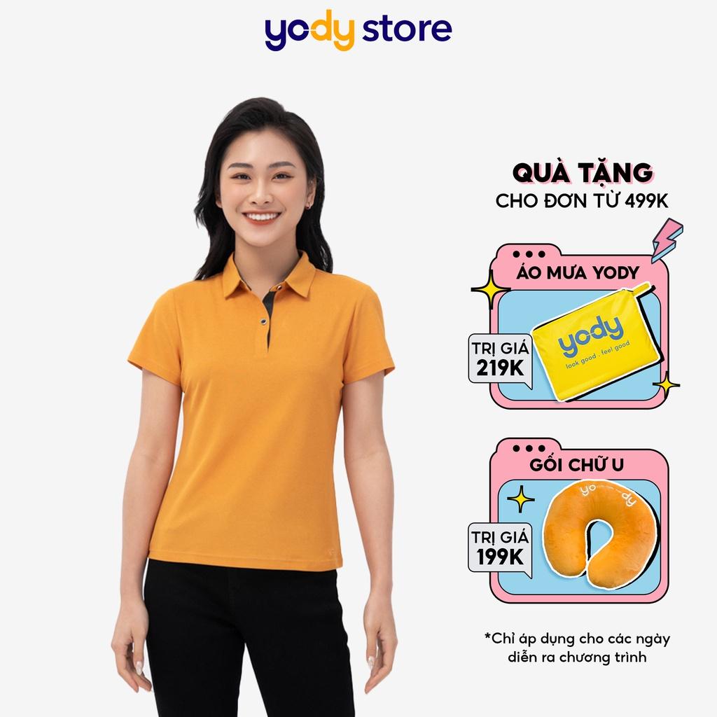 Áo polo nữ YODY vải hàu phối nẹp siêu mát áo phông có cổ thoáng khí APN5000