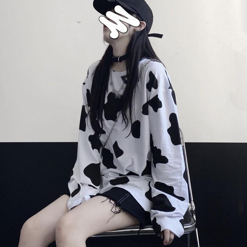 Áo Thun Tay Dài Thiết Kế Dáng Rộng Thoải Mái