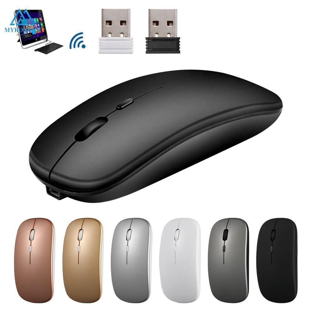 Chuột không dây bluetooth siêu mỏng nhiều màu sắc sạc USB cho PC Laptop