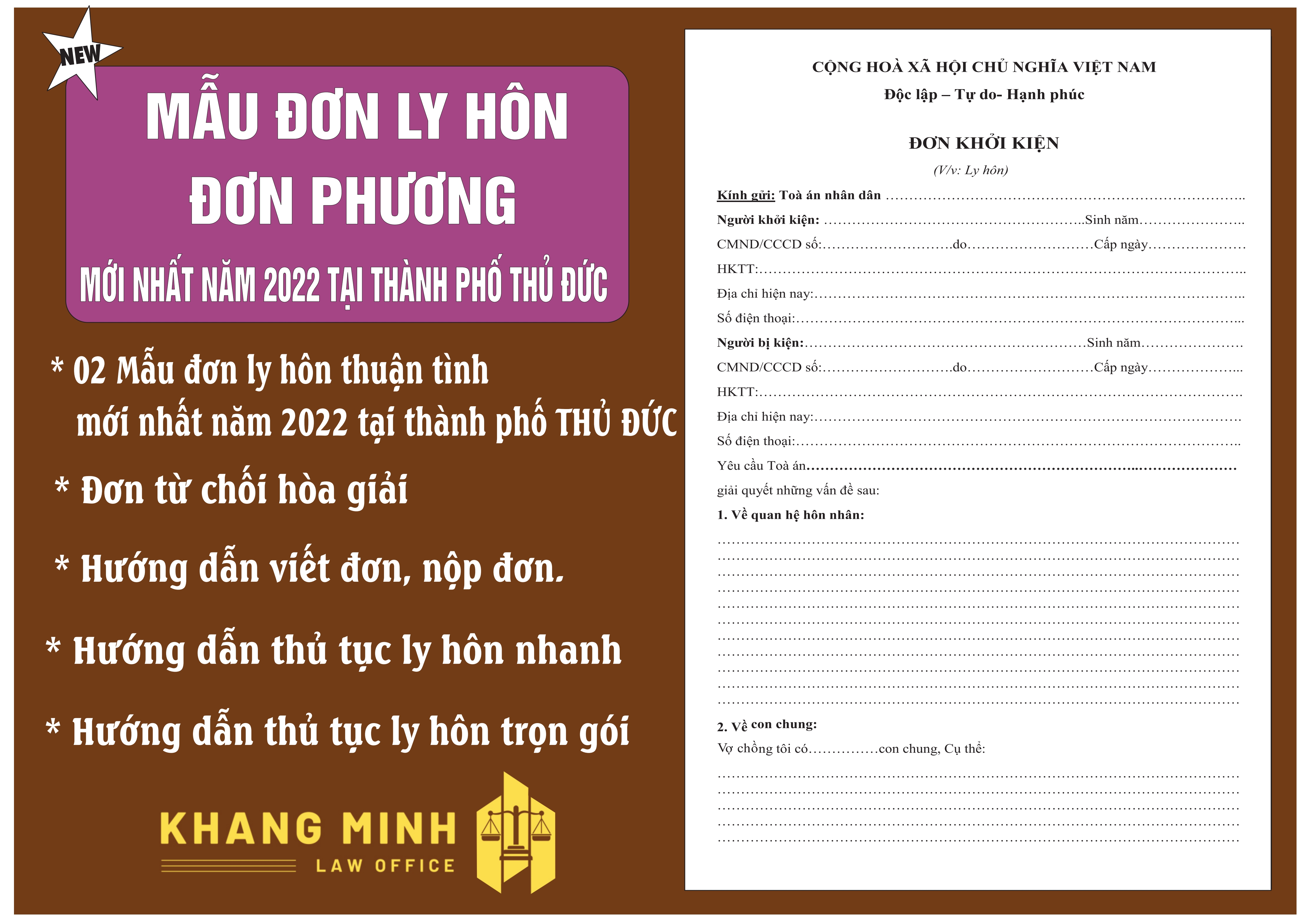 Đơn ly hôn đơn phương thành phố Thủ Đức+Hướng dẫn viết đơn+ Thủ tục ly hôn nhanh