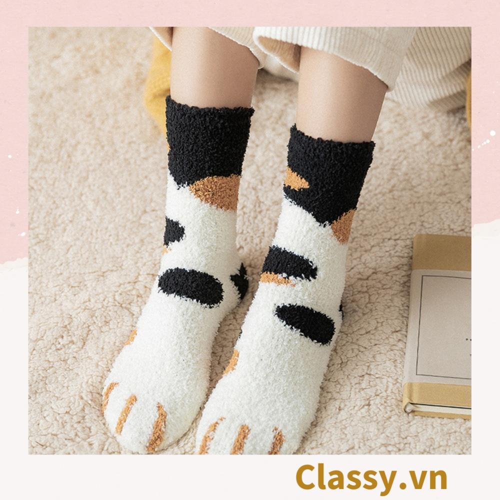 Tất bông cổ cao, vớ bông cổ cao Classy , chất dày dặn siêu ấm siêu êm G1352