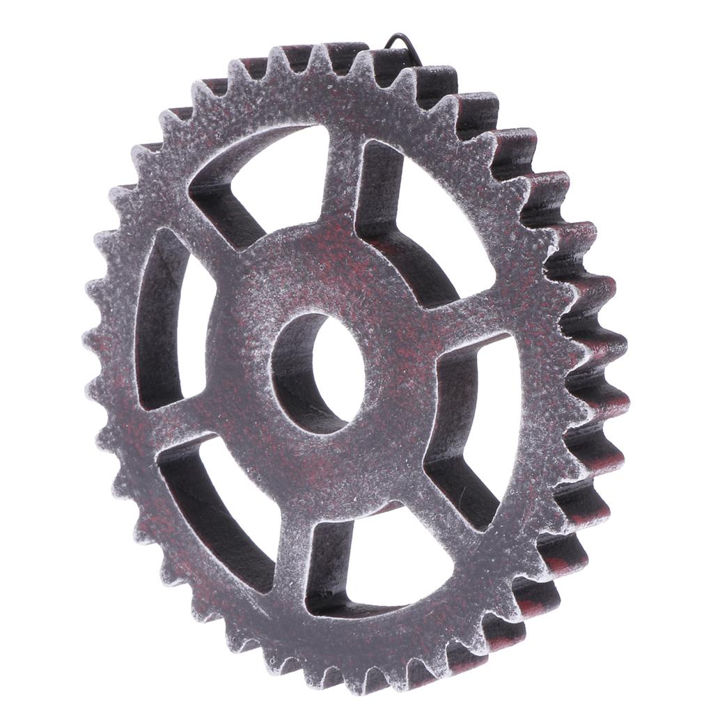 2x12cm Vintage Wood Steampunk Gear Home Bar Cafe Craft Art Wall Decorations #C