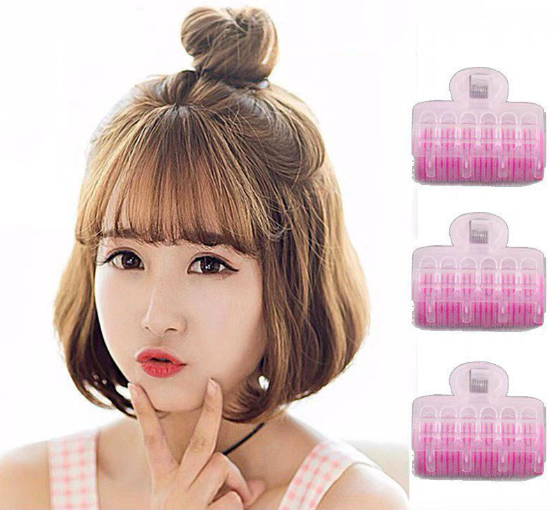 Set 3 Lô cuốn tóc gợn sóng tự dính có kẹp giữ tai thỏ Bunny màu pastel ngọt ngào KT30