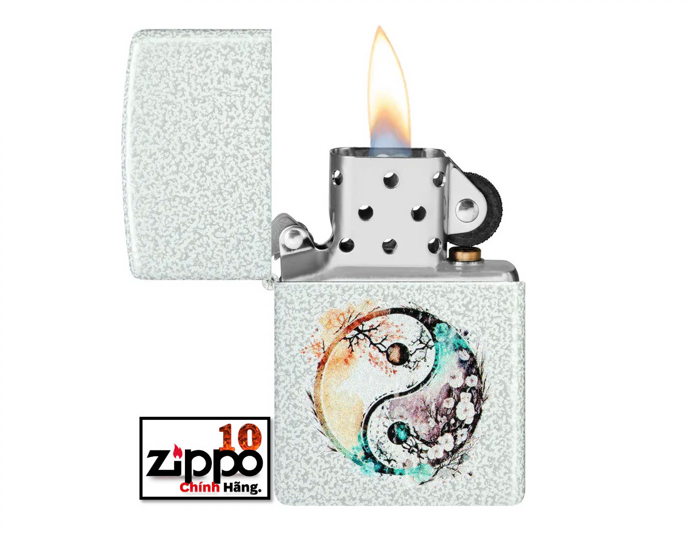 Bật lửa Zippo 46249 Floral Yin and Yang Design - Chính hãng 100%