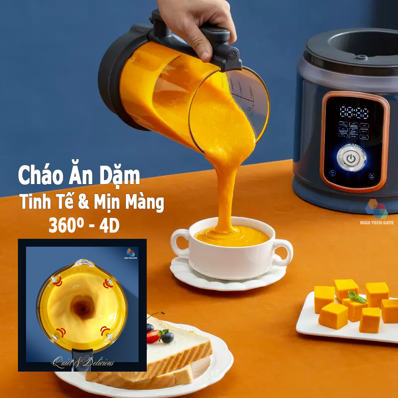 Máy Làm Sữa Hạt Đa Năng CB9250 Công Nghệ Giảm Ồn Cách Âm, Hút Chân Không, Hẹn Giờ Thông Minh, Xay Nấu 4D Mịn, Chống Dính Chống Khê, Tự Vệ Sinh, Hàng Chính Hãng