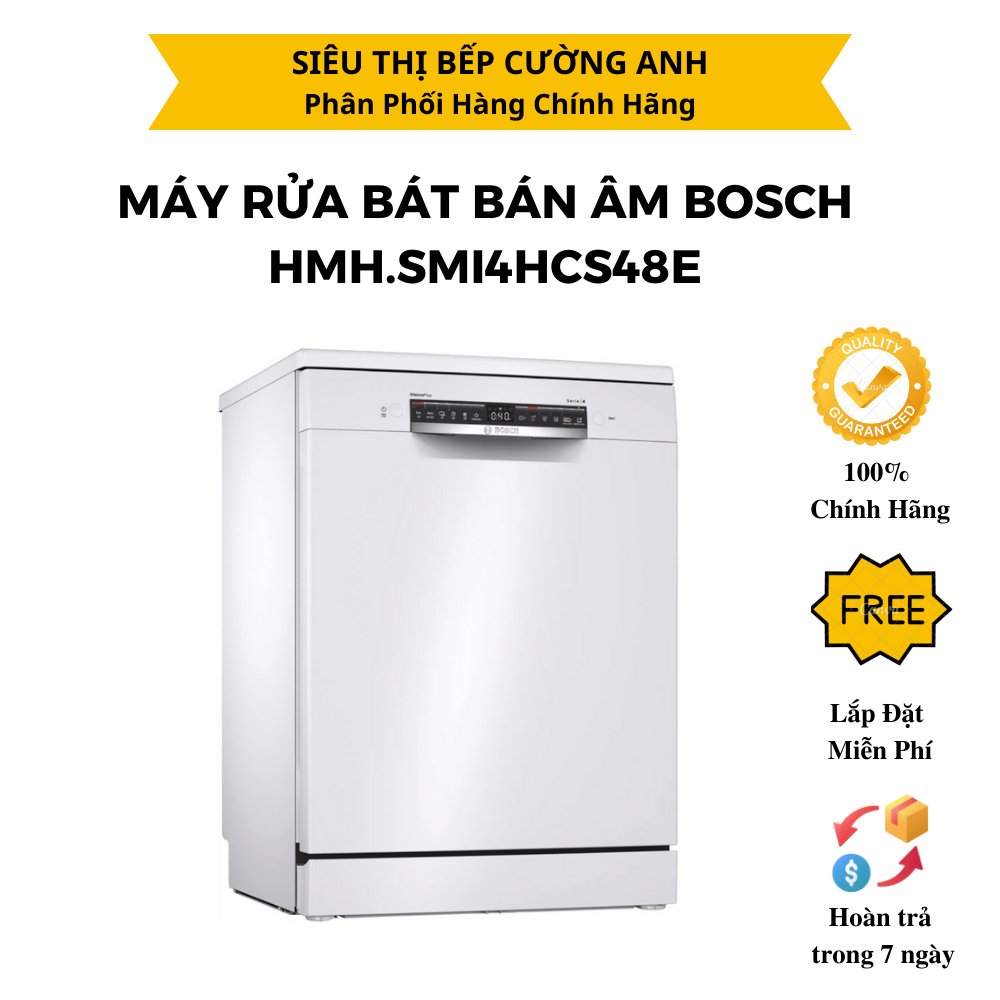 Máy rửa bát 14 bộ cao cấp Bosch SMI4HCS48E Serie 4 - Bảo hành tại nhà 2 năm - Made in Germany