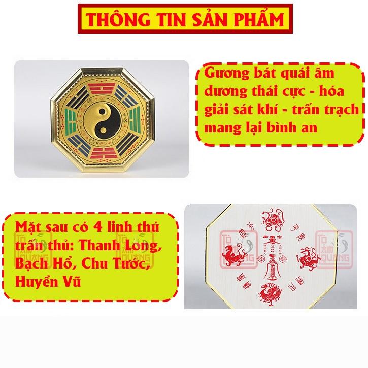 Gương bát quái phẳng âm dương thái cực - hóa giải sát khí - trấn trạch mang lại bình an - TÔ TÂM QUANG