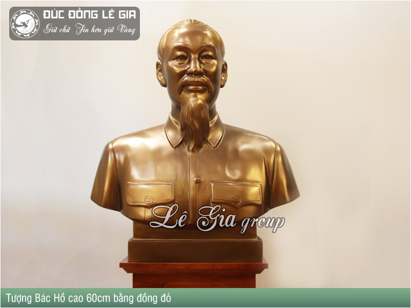 Tượng Bác Hồ cao 60cm bằng đồng đỏ
