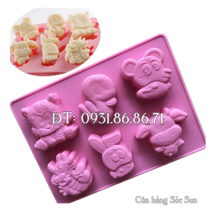 Khuôn silicon 12 con giáp cung hoàng đạo – Mã số 1513