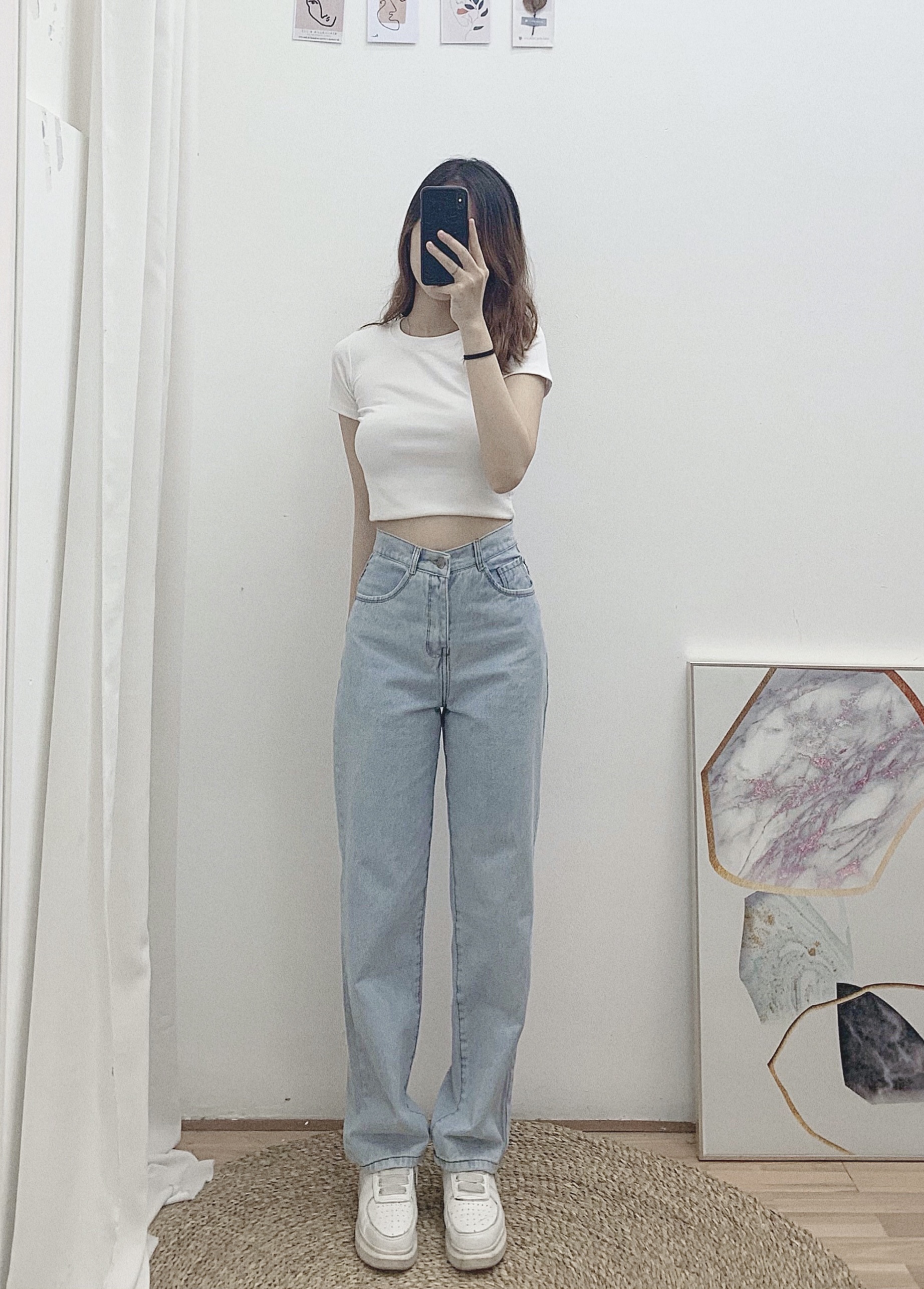 Quần Jean Nữ Baggy Ống Suông Ống Rộng Hàn Quốc - Leda