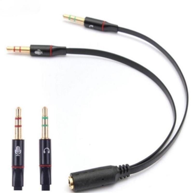 Cáp chuyển đổi tai nghe 3.5mm sang audio và mic - jack gộp tai nghe