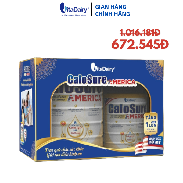 [BỘ GIFTPACK 800g và 400g] Sữa bột CaloSure America (Vị thanh nhẹ) - VitaDairy