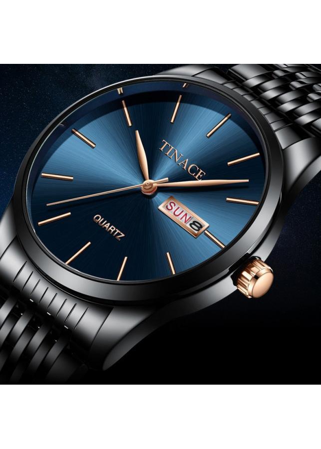 Đồng hồ nam cao cấp dây thép không gỉ thời trang sang trọng DHN05 ( mặt xanh - dây đen)