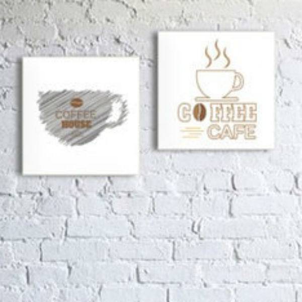 Bộ 2 Tranh Canvas Không Viền Quán Cà Phê W212