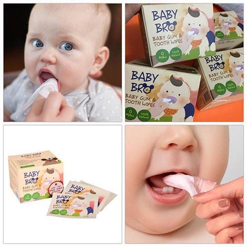 Gạc vệ sinh răng miệng trẻ em Baby Bro (25 miếng/ hộp)