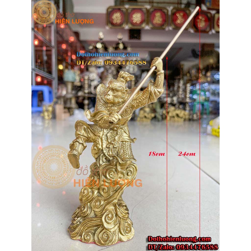 Tượng Tôn Ngộ Không - Tề Thiên Đại Thánh Cầm Gậy Như Ý Bằng Đồng Thau Cao 18cm