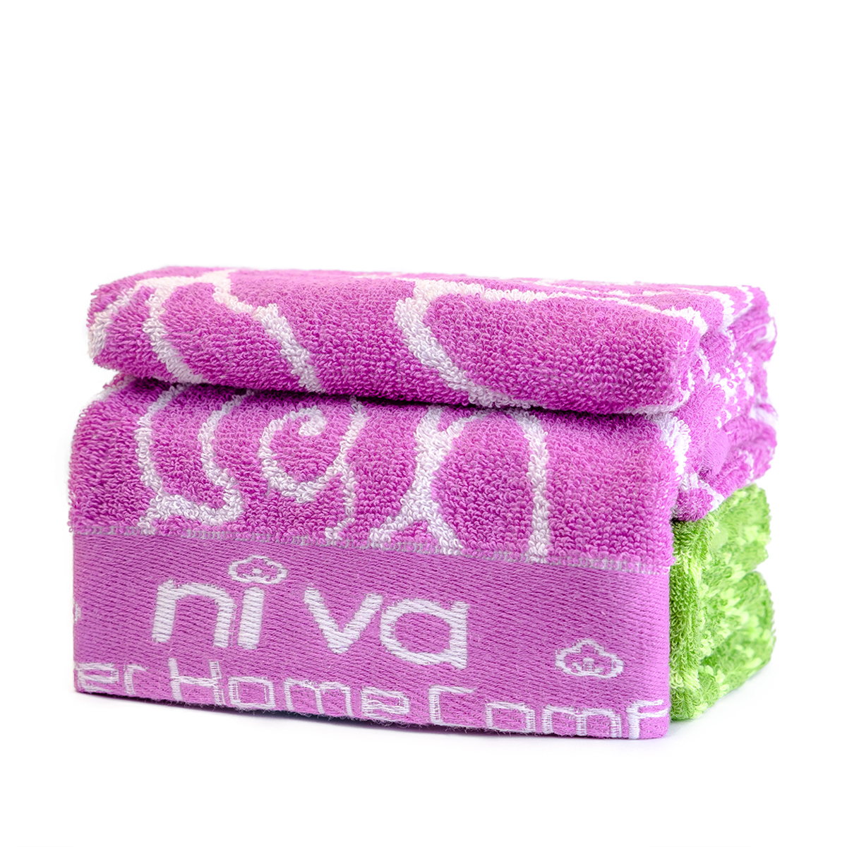 Khăn Lau Đầu Cotton Tự Nhiên 100% Niva HP1 Mềm Mịn Thấm Nước An Toàn Cho Da, Hoa Văn Kích Thước 340x760 mm
