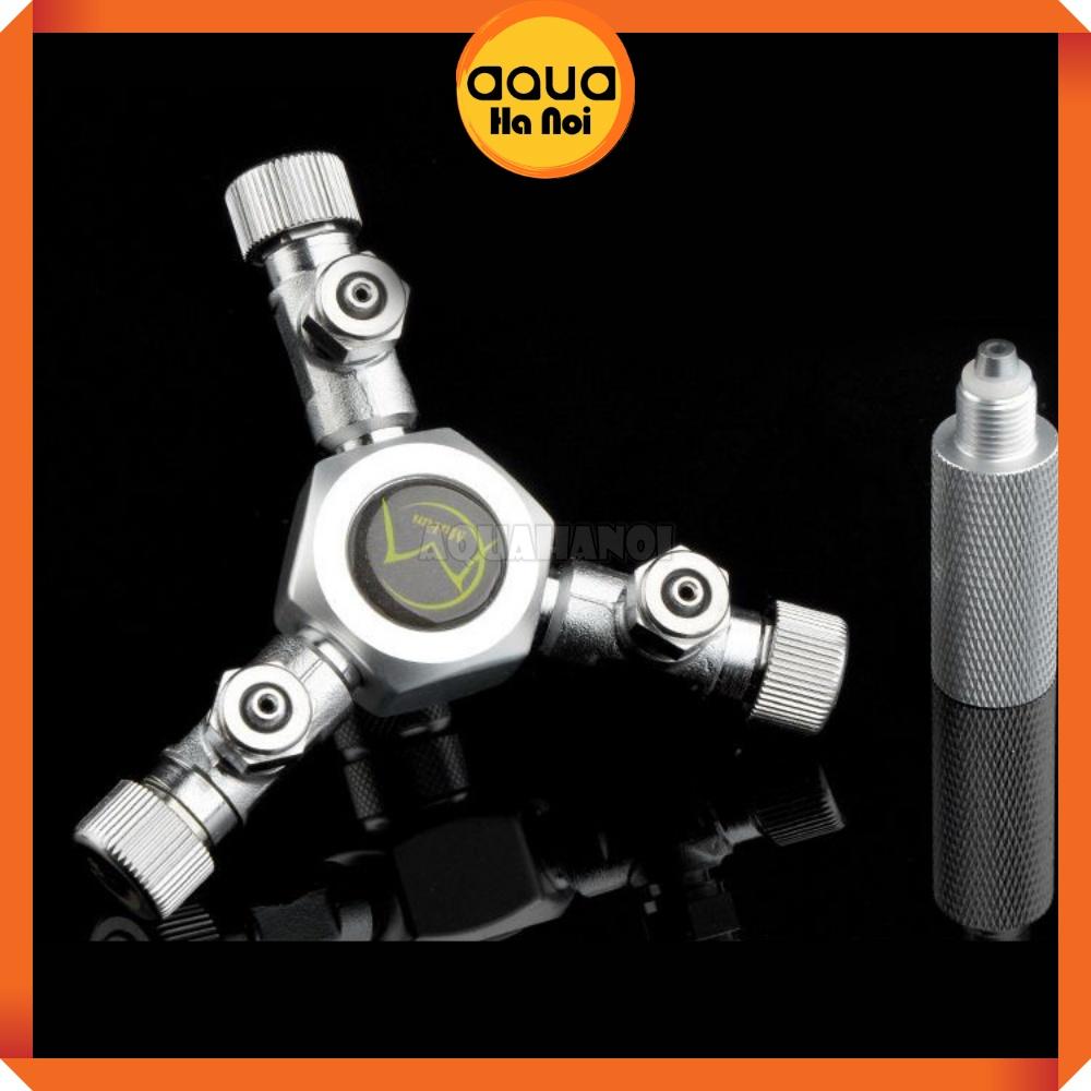 Van inox chia 2/3/4/6 và tinh chỉnh CO2 Mufan cho hồ thủy sinh
