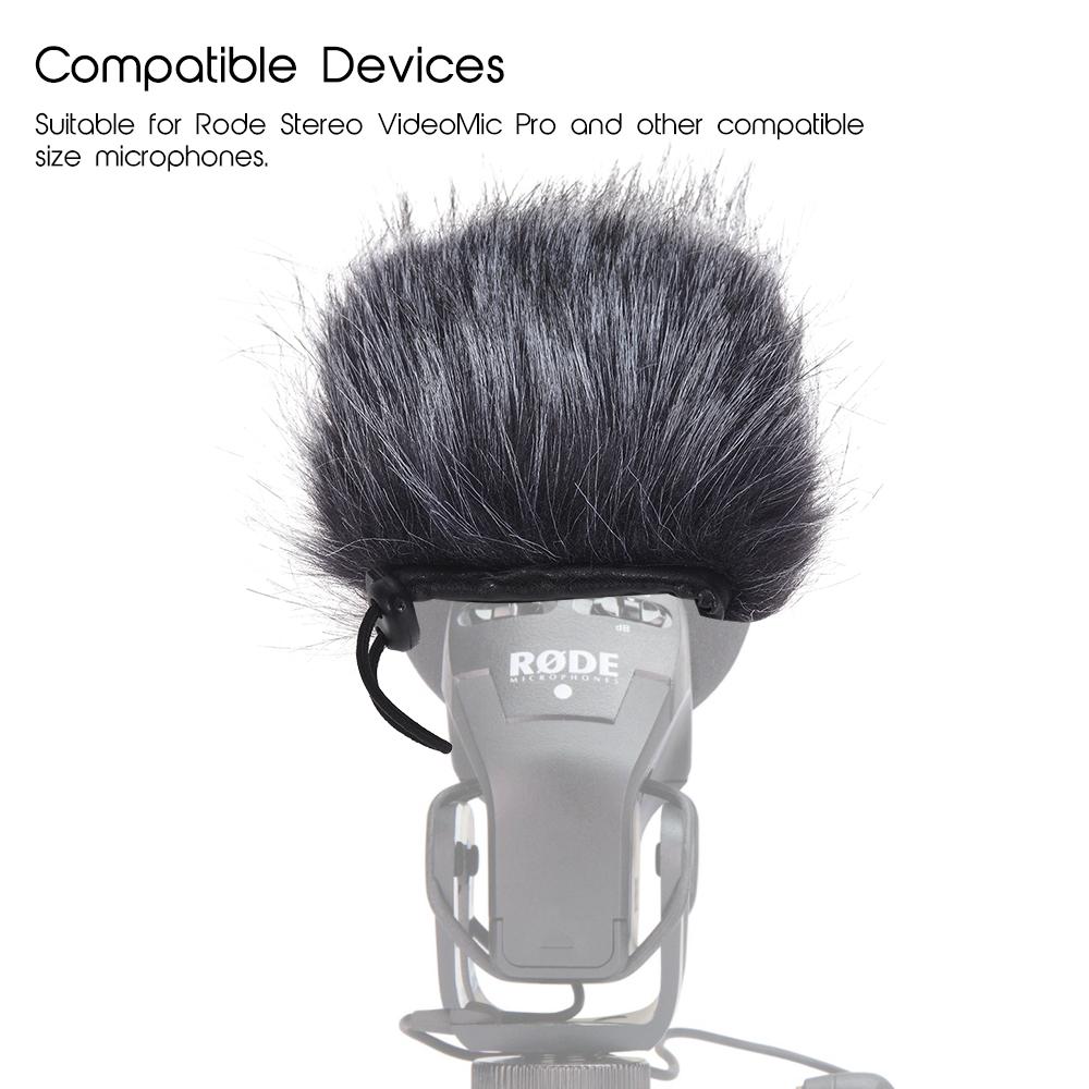 Lông chắn gió micrô ngoài trời EY-M24 bằng lông thú nhân tạo 9cm * 5cm cho Rode Stereo VideoMic Pro