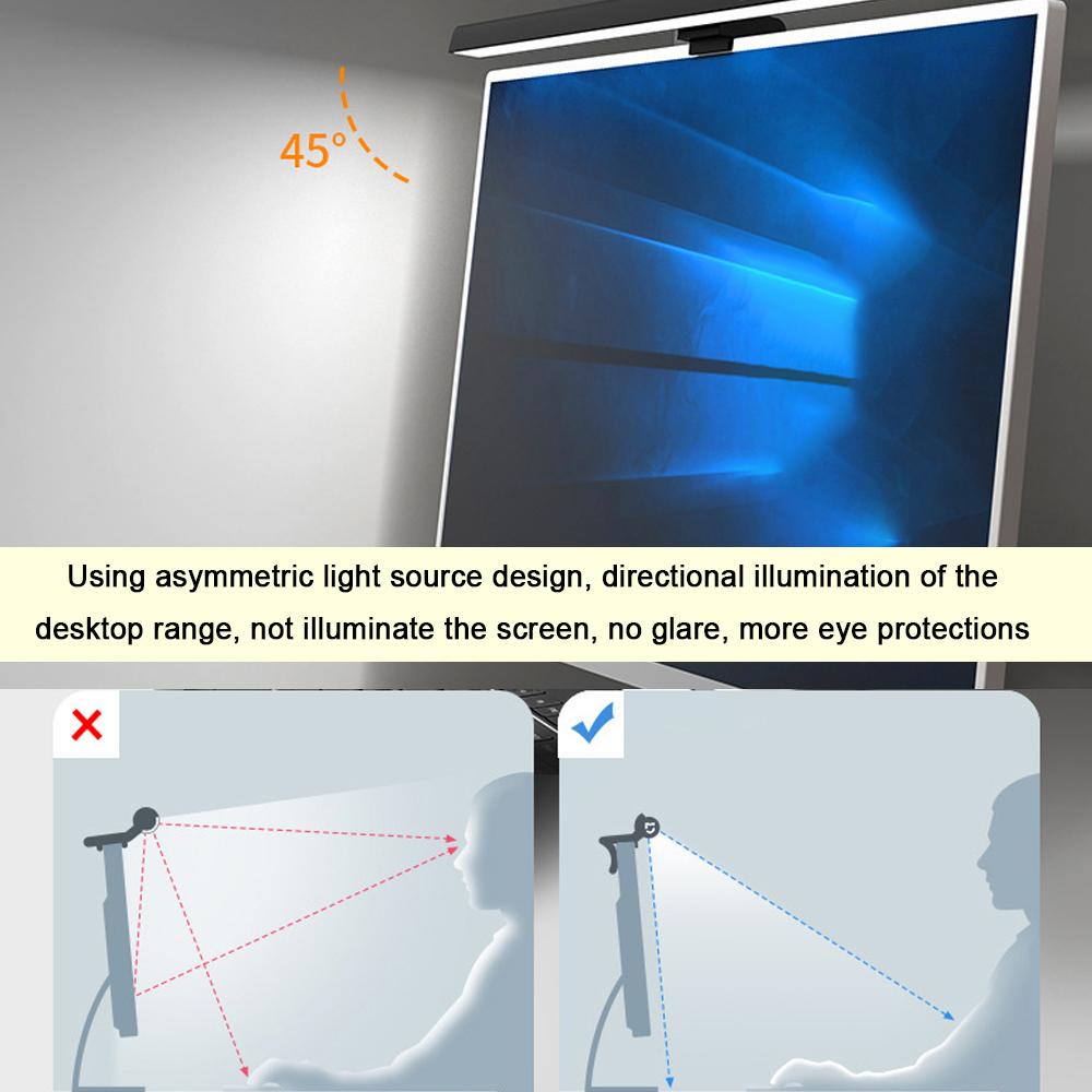 Stepless Dimming LED Lamp For Computers Monitor USB Reading Light Computers Screen Clip-on Lamp Eye Protect Light