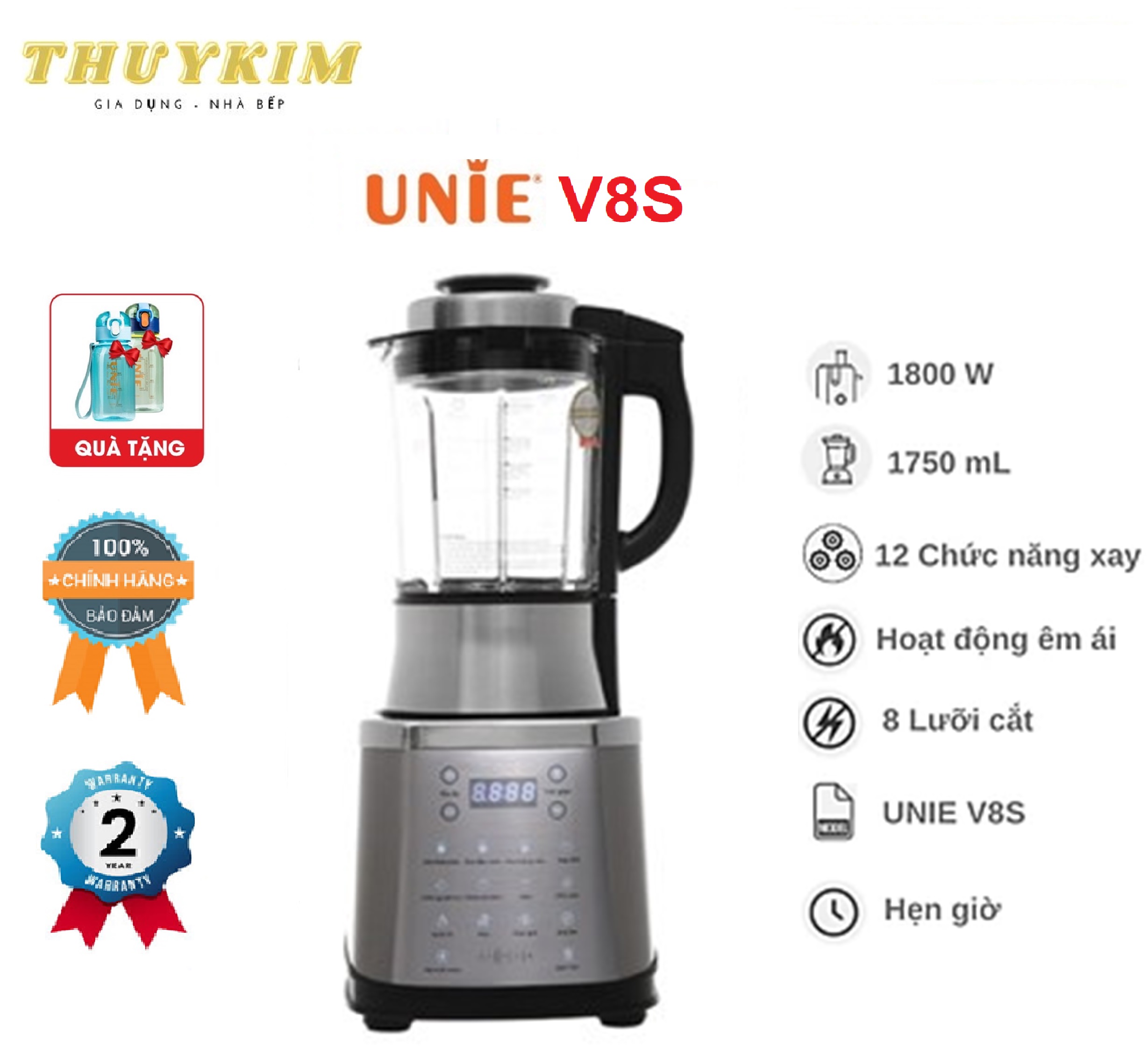 HÀNG CHÍNH HÃNG- MÁY LÀM SỮA HẠT UNIE V8S- TẶNG KÈM QUÀ