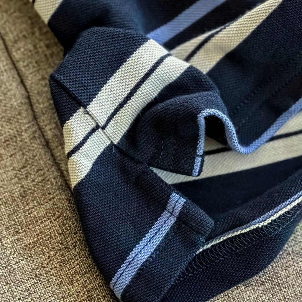 Áo Polo Nam Cao Cấp Có Cổ BY COTTON Sọc Xanh Tím Nam Tính, Thanh Lịch, Sang Trọng, Trẻ Trung