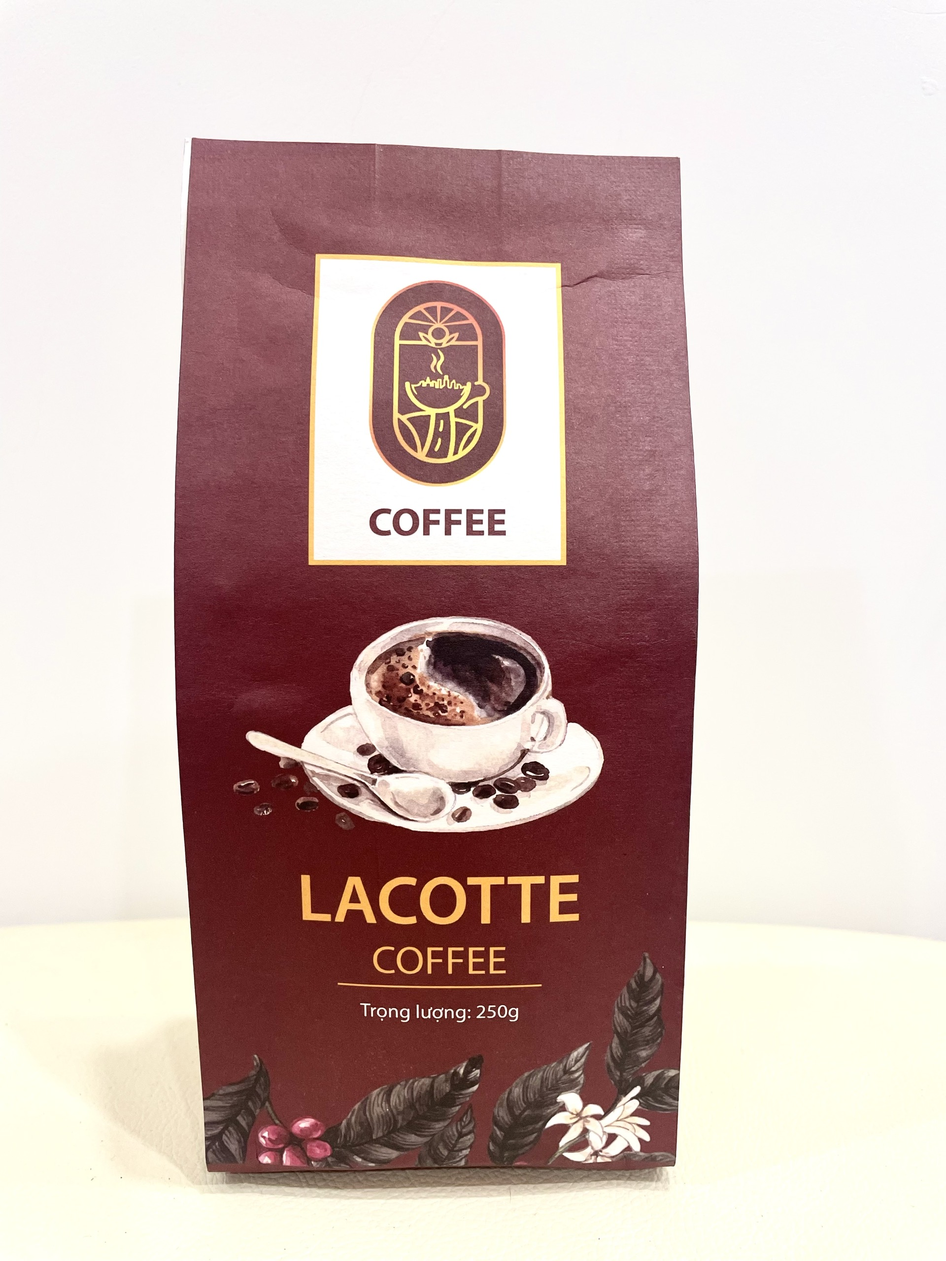 Cà phê 50%Culi và 50% Robuta rang xay dạng bột Lacotte Coffee LC001 Loại 250gr