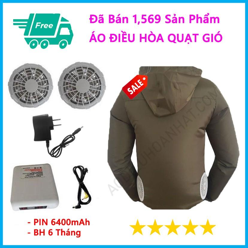 Áo Điều Hòa Chống Nóng Chống Nắng Nam Nữ Gắn Quạt Gió Công Nghệ Nhật Bản, Pin 6400mAh, Giảm Tới 10 Độ Khi Mặc