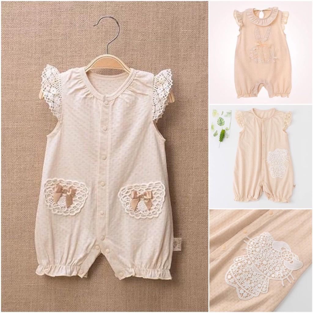 Body đùi bé gái 100% organic cotton hữu cơ tự nhiên không tẩy nhuộm hóa chất an toàn cho bé sơ sinh