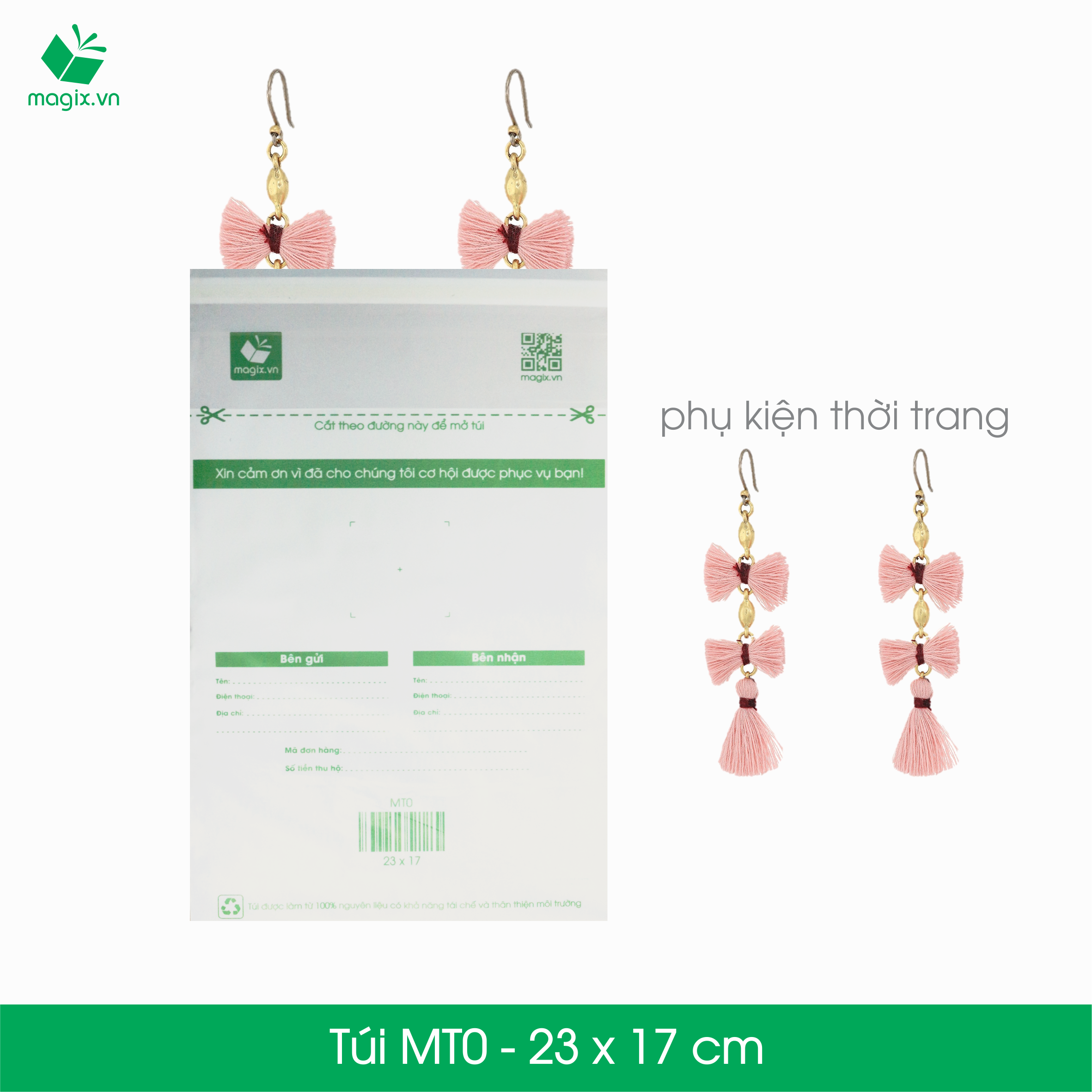 MT0 - 23x17 cm - 300 Túi nilon (tự phân hủy sinh học) đóng hàng