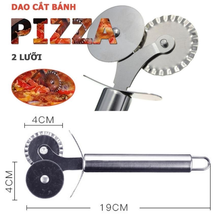 Dao cắt bánh pizza thép không gỉ 2 lưỡi - DAOPIZZA2P