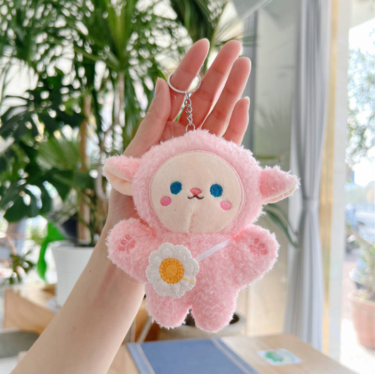 Gấu bông mini treo móc khóa xe, làm quà tặng xinh dễ thương giá rẻ hình heo thỏ khỉ cute