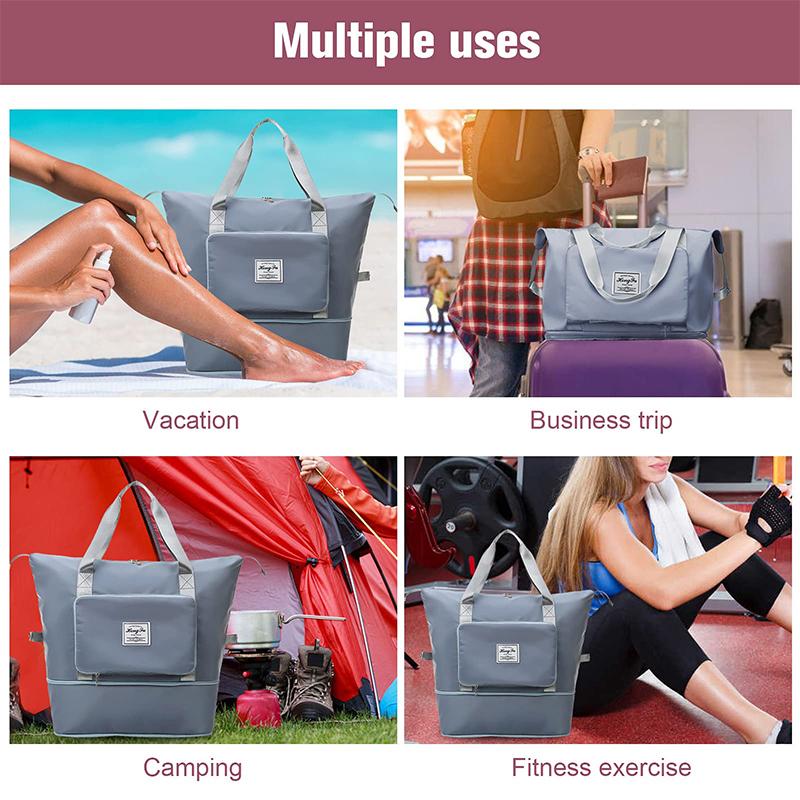 Dung Tích Lớn Có Thể Gấp Gọn Du Lịch Gấp Gọn Du Lịch Siêu Nhẹ Chống Nước Hành Lý Duffel Túi Tote Tập Yoga Thể Thao Đeo Chéo Nữ