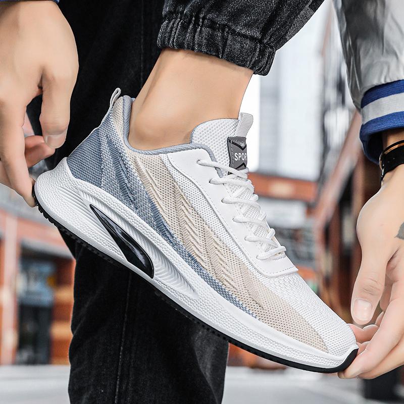 Năm 2023 Nam Mùa Hè Nhẹ Giày Sneaker Nam Thoáng Khí Nam Chạy Bộ Miễn Phí Vận Chuyển Tập Gym Giày Mới Color: Black Shoe Size: 10