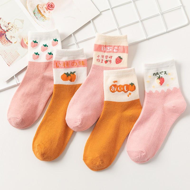 Combo 5 đôi Tất Nữ cổ cao Hàn Quốc sử dụng cả tuần - CBCC65
