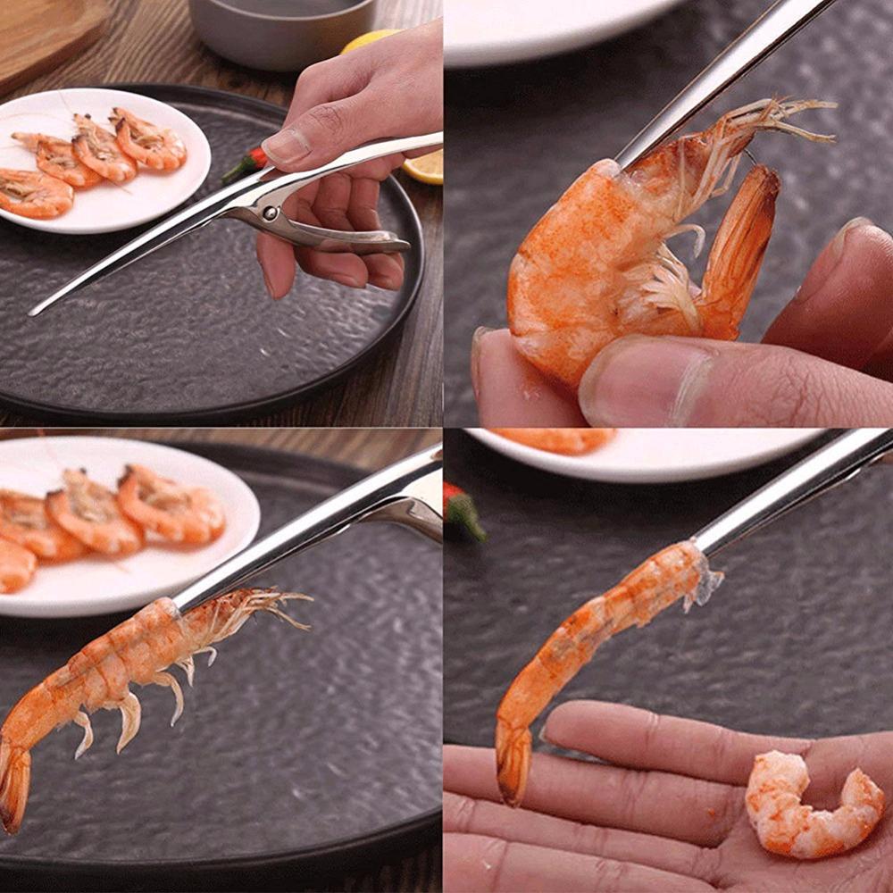 Dụng Cụ Tách Vỏ Tôm Tiện Lợi Bằng Thép Không Gỉ