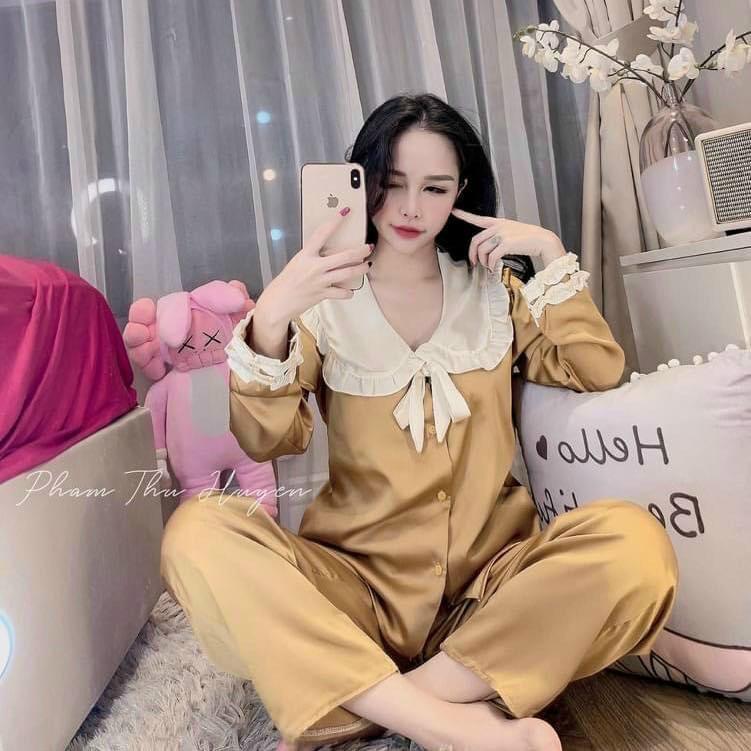 Bộ pijama lụa bèo siêu xinh kèm ảnh thật