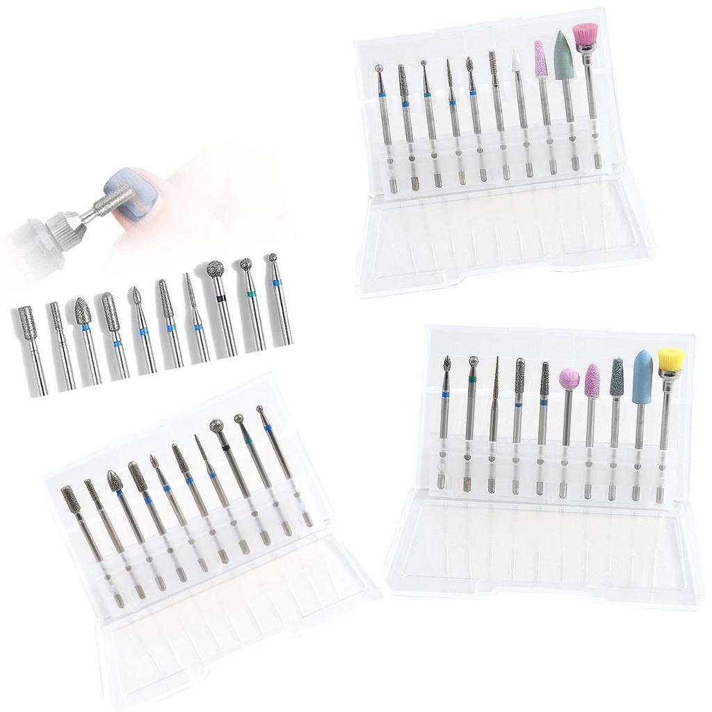 10 Pieces Tungsten Steel Nail Drill Bits for Nail File Manicure Pedicure 01