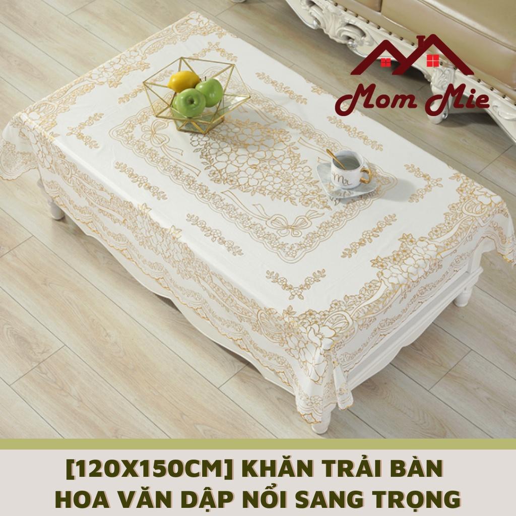 Khăn trải bàn hoa văn dập nổi sang trọng nhiều mẫu - Màu vàng, bạc - A016