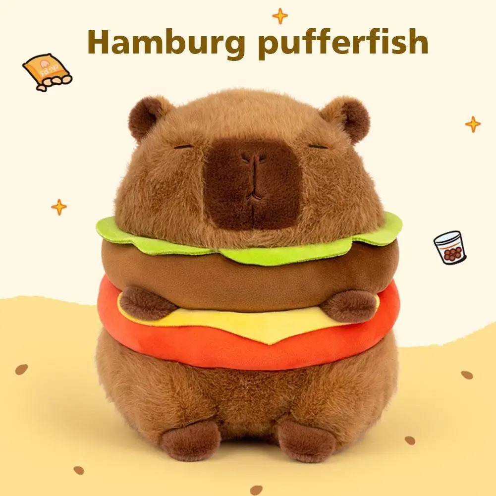 Thú nhồi bông Capybara bánh mì hamburger Đáng Yêu - Size từ 30cm đến 60cm - Quà tặng gấu bông chuột lang nước capy bara đáng yêu siêu mập.