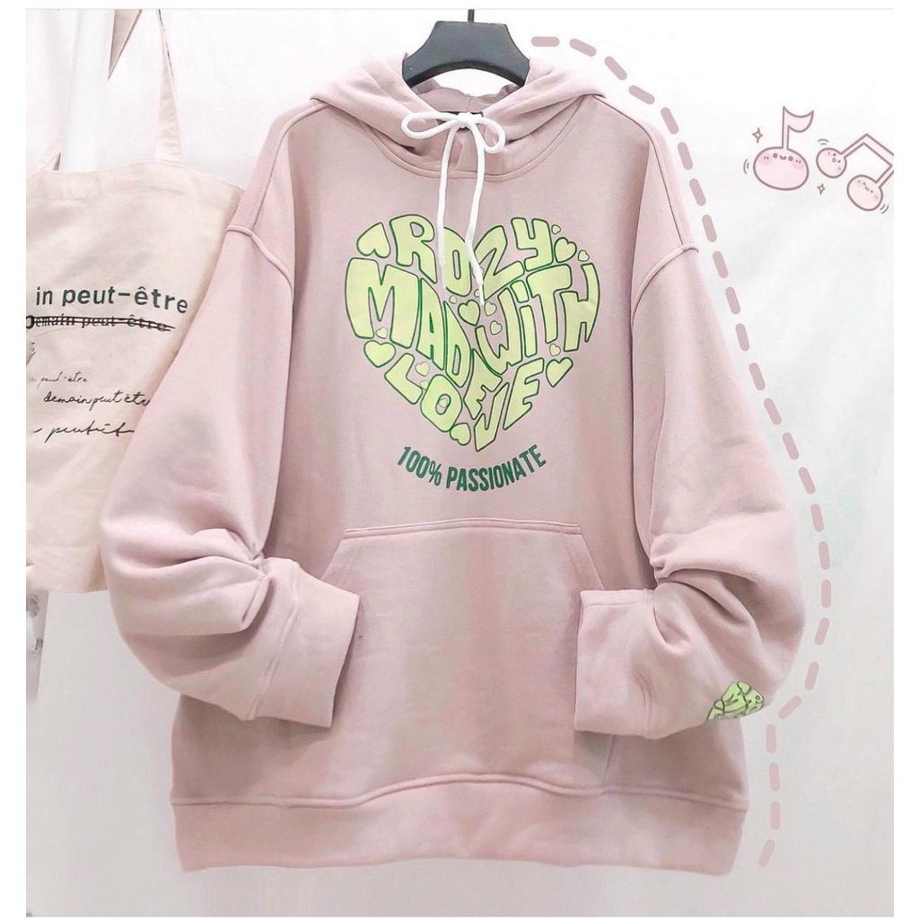 Áo Hoodie Cặp Đôi Tim Love Nam Nữ HOT RẺ ĐẸP Áo Khoác Nỉ Chống Nắng Kiểu Hoodie Chui Đầu Tay Dài Unisex Couple Xinh