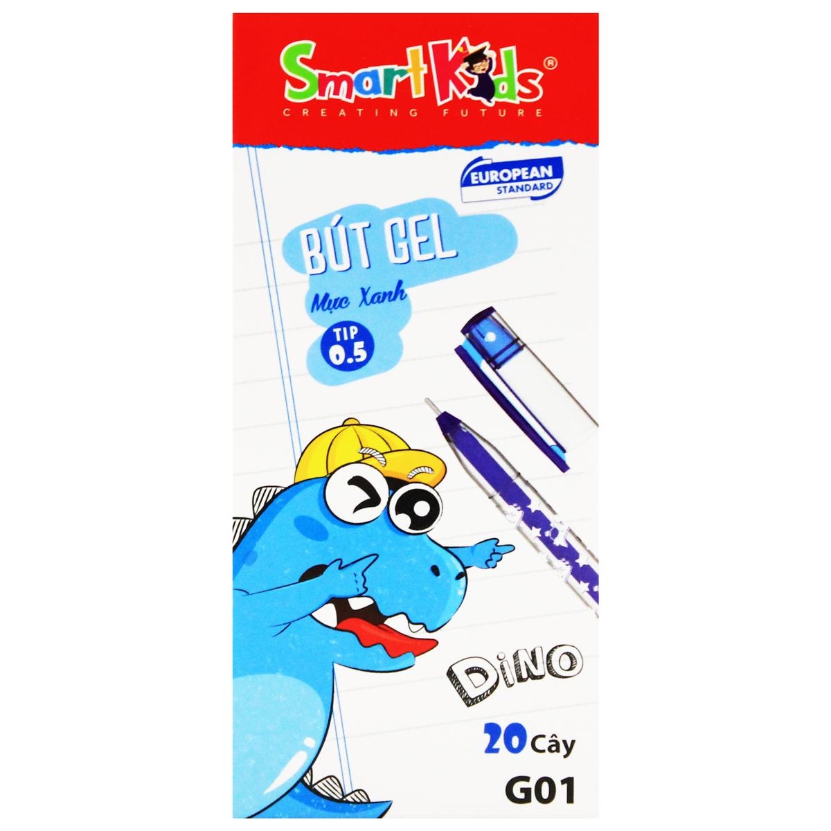 Bút Gel Dino 0.5 mm - Smart Kids Dino/G01 - Mực Xanh
