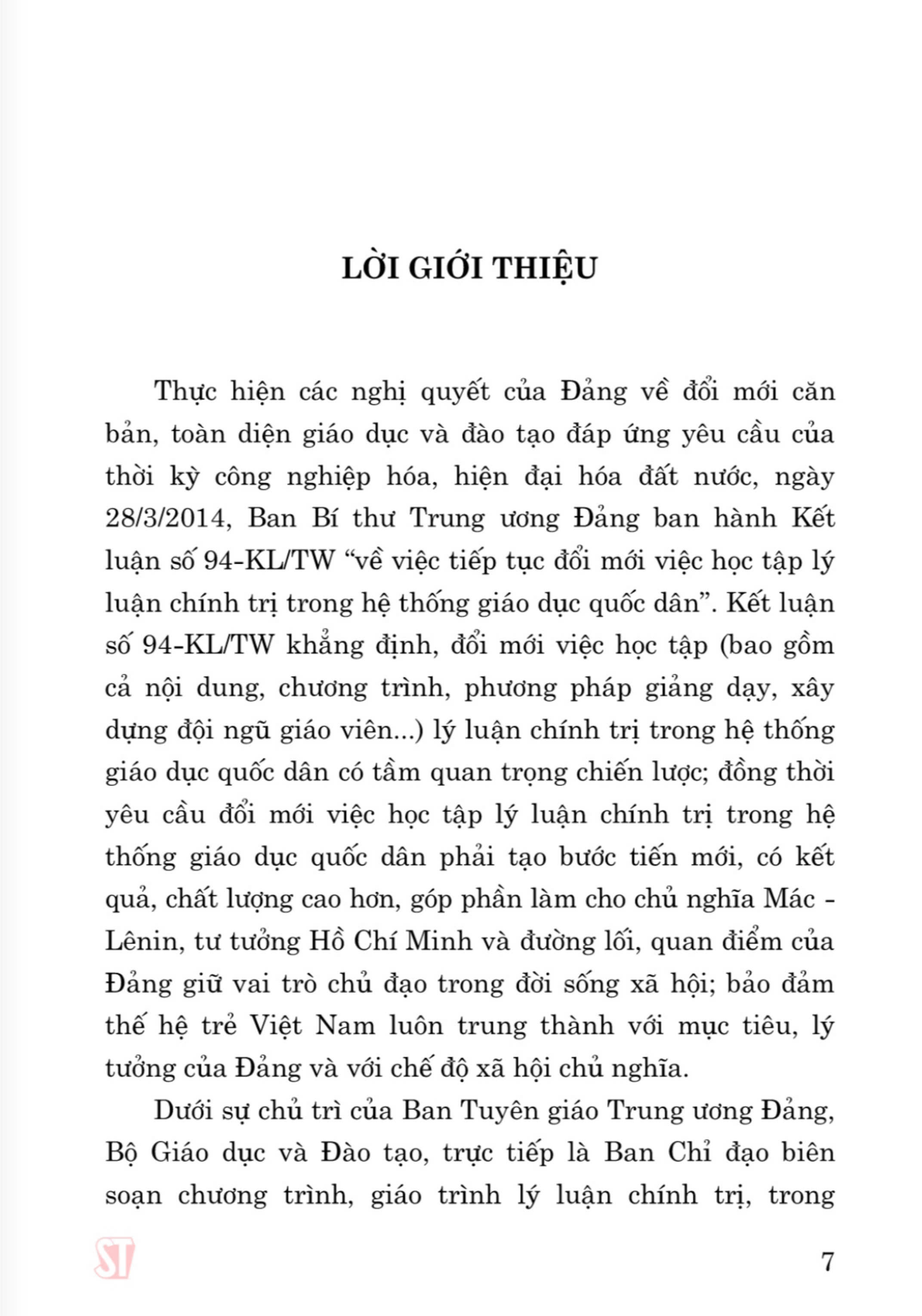 Giáo trình Tư tường Hồ Chí Minh (Dành cho bậc đại học hệ chuyên lý luận chính trị)