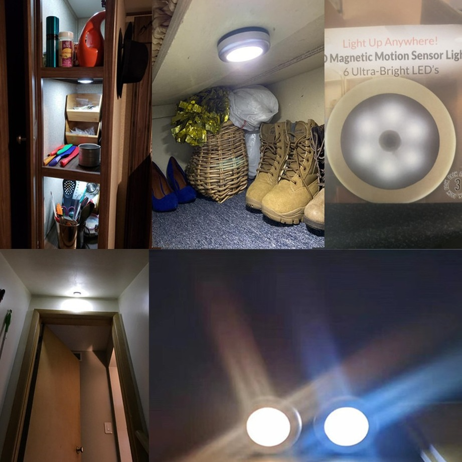 Cảm Biến Chuyển Động Đèn Ngủ LED Tủ Chạy Bằng Pin Tròn Đèn Ngủ Đèn Ngủ Cho Phòng Ngủ Nhà Tủ Quần Áo Chiếu SángHàng nhập khẩu